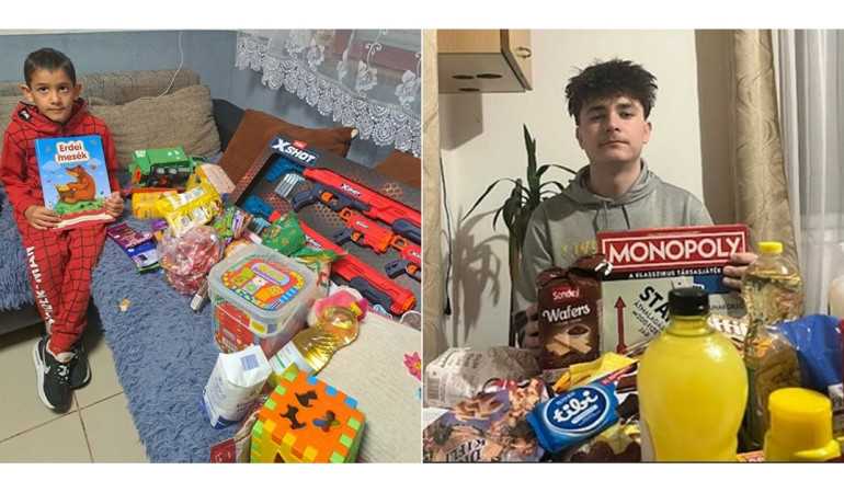 Adomány átadása két családnak, a DEAC csapatának köszönhetően