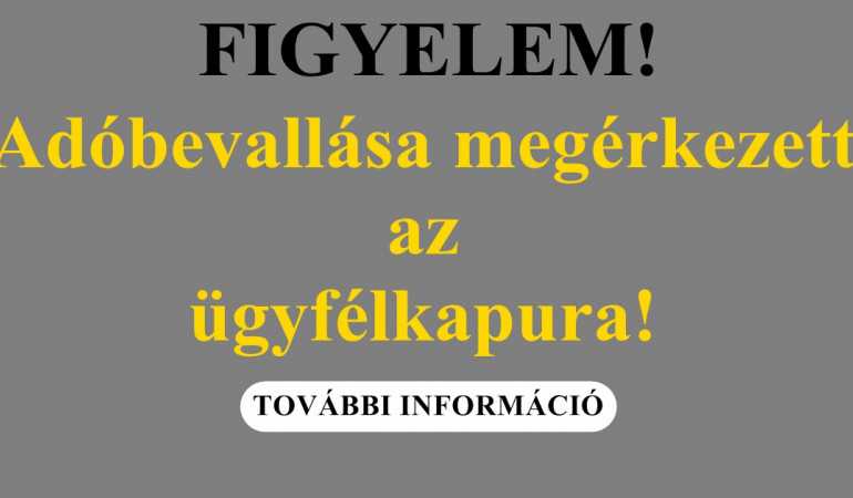 Ellenőrizze adóbevallását az ügyfélkapun! Már elérhető!