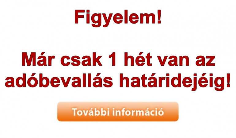 Figyelem! Már csak 1 hét van az adóbevallás határidejéig! 