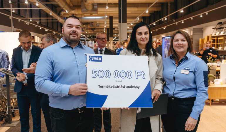 Az Alapítvány 500 000 Ft támogatást kapott a JYSK áruház jóvoltából