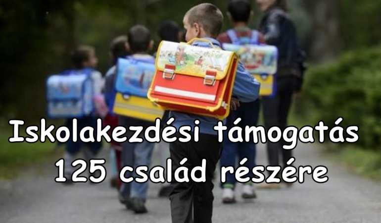 Iskolakezdési támogatás 125 család részére