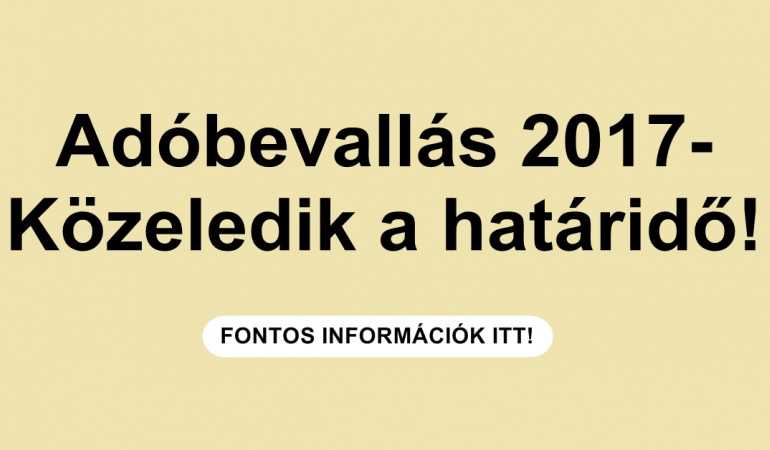 Közeleg a határidő-Adóbevallás 2017