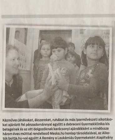 Meskarácsonyi járat Debrecenbe, Miskolcra, Bajára és Szegedre 1,3 millió forint értékű egyedi kézműves alkotásokkal a beteg gyermekekért