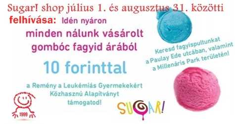 Sugar! shop minden gombóc fagyi árából 10.-forintot adományoz