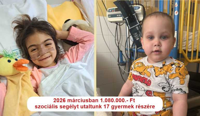 2026 márciusban 1.080.000.- Ft szociális segélyt utaltunk 17 gyermek részére
