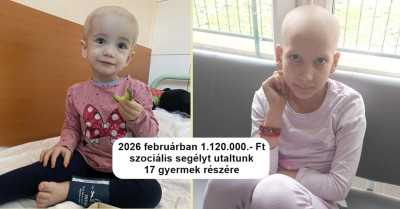 2026 februárban 1.120.000.- Ft szociális segélyt utaltunk 17 gyermek részére