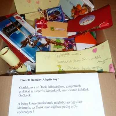 Gyűlnek a csokoládé adományok, üzenettel - adó, 1%, alapítvány, támogatás