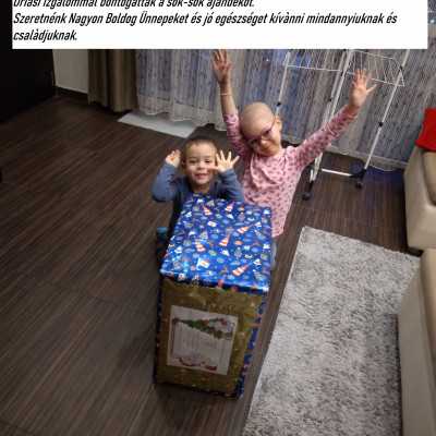 „Szép Karácsony” támogatás 3.650.000.-Ft értékben, a kis betegeknek és családjaiknak - alapítvány, adó 1%, támogatás