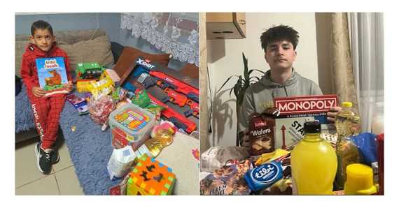 Adomány átadása 2 családnak, a Deac csapatának gyűjtéséből