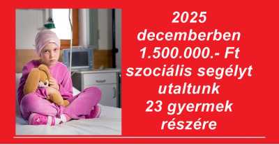 2025 decemberben 1.500.000.- Ft szociális segélyt utaltunk 23 gyermek részére
