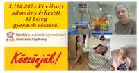 3.176.367.- Ft célzott adomány érkezett 41 beteg gyermek részére!